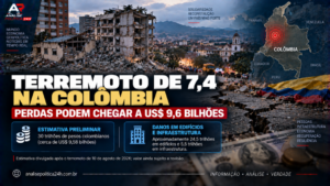 Terremoto de 7,4 na Colômbia pode causar US$ 9,6 bilhões em perdas