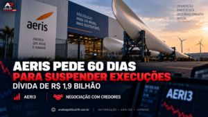 Aeris (AERI3) pede 60 dias para suspender execuções e renegociar dívida de R$ 1,9 bilhão