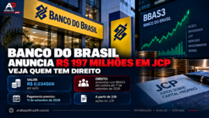 Banco do Brasil (BBAS3) anuncia R$ 197 milhões em JCP; veja quem tem direito