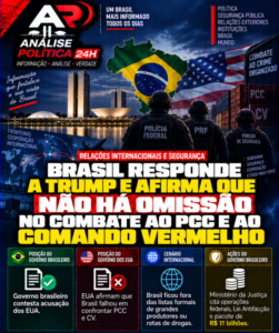 Brasil responde a Trump e afirma que não há omissão no combate ao PCC e ao Comando Vermelho