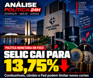 Selic cai para 13,75%, mas combustíveis, câmbio e Fed podem limitar novos cortes