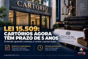 Lei 15.509: cartórios passam a ter prazo de cinco anos para responder por infrações