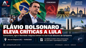 Flávio Bolsonaro eleva críticas a Lula e coloca comunismo, agro e liberdade religiosa no centro da campanha