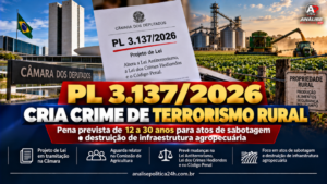 PL 3.137/2026 cria crime de terrorismo rural com penas de até 30 anos