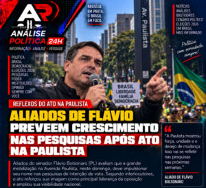 Ato na Paulista anima campanha de Flávio Bolsonaro e aliados apostam em crescimento