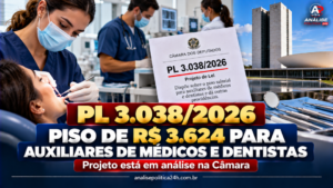 PL 3.038/2026 propõe piso de R$ 3.624 para auxiliares de médicos e dentistas