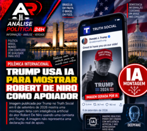 Trump publica imagem de IA com Robert De Niro apoiando o republicano