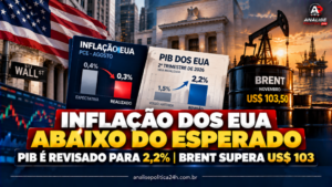 Inflação americana vem abaixo do esperado, PIB é revisado para 2,2% e petróleo supera US$ 103