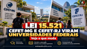Lei 15.521: Cefet-MG e Cefet-RJ viram universidades federais; veja o que muda