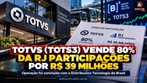 TOTVS (TOTS3) vende 80% da RJ Participações por R$ 39 milhões