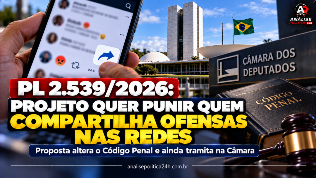 PL 2.539/2026: projeto quer punir quem compartilha ofensas nas redes