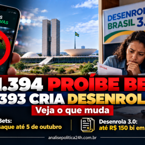 MP 1.394 proíbe bets e MP 1.393 cria Desenrola Brasil 3.0; veja o que muda