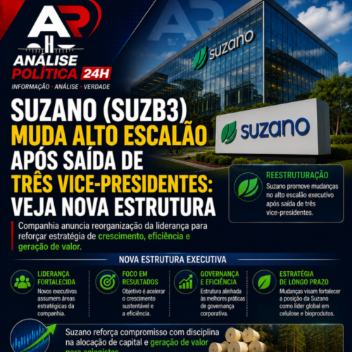 Suzano (SUZB3) muda alto escalão após saída de três vice-presidentes; veja nova estrutura