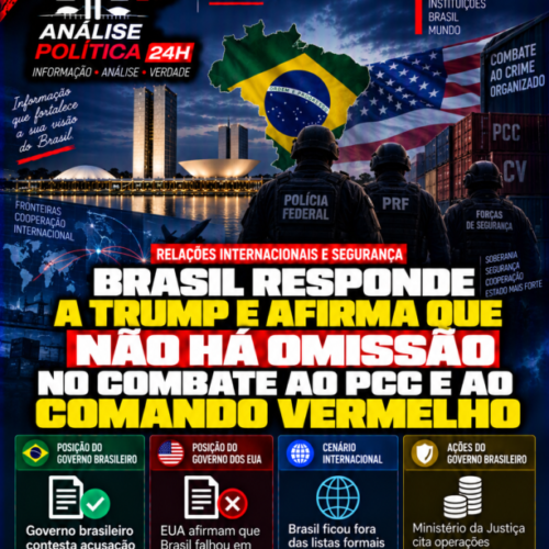 Brasil responde a Trump e afirma que não há omissão no combate ao PCC e ao Comando Vermelho