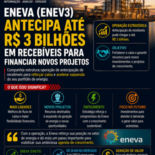 Eneva (ENEV3) antecipa até R$ 3 bilhões em recebíveis para financiar novos projetos