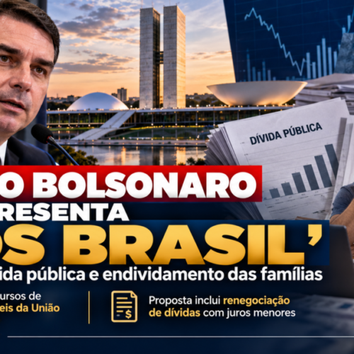 Flávio Bolsonaro apresenta “SOS Brasil” para dívida pública e endividamento das famílias