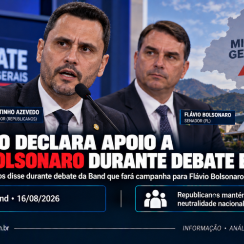 Cleitinho declara apoio a Flávio Bolsonaro durante debate em Minas