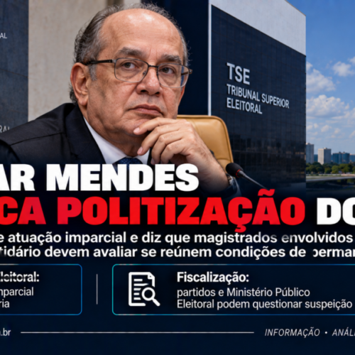 Gilmar Mendes critica politização do TSE e defende avaliação de permanência de magistrados