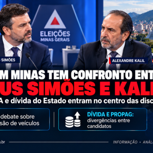 Debate em Minas tem confronto entre Mateus Simões e Kalil e propostas sobre impostos e IPVA