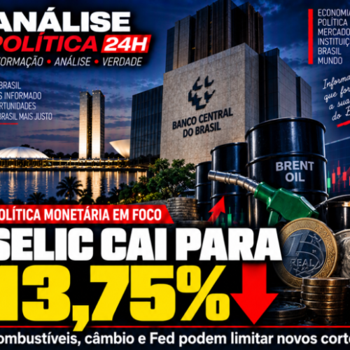 Selic cai para 13,75%, mas combustíveis, câmbio e Fed podem limitar novos cortes
