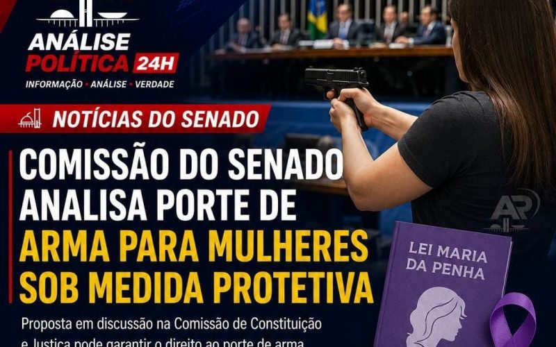 Comissão do Senado analisa porte de arma para mulheres sob medida protetiva