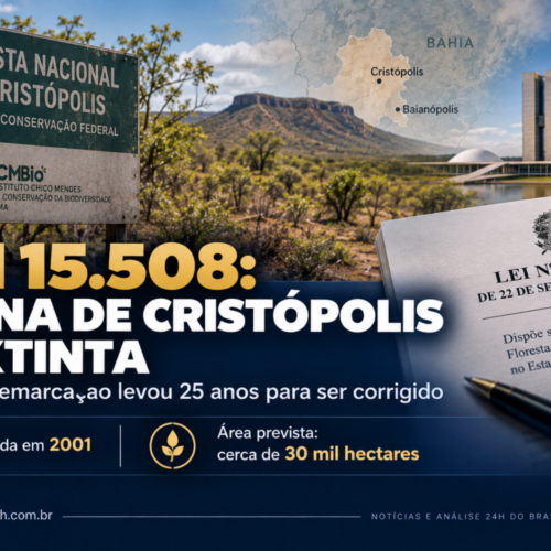 Lei 15.508 extingue Flona de Cristópolis após erro de demarcação que durou 25 anos