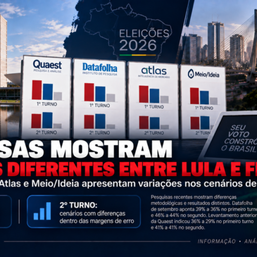 Pesquisas de Quaest, Datafolha, Atlas e Meio/Ideia mostram cenários diferentes entre Lula e Flávio