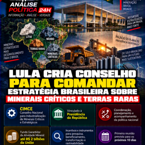 Lula cria conselho para comandar estratégia brasileira sobre minerais críticos e terras