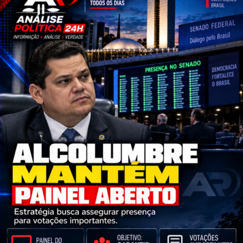 Alcolumbre mantém painel do Senado aberto para garantir quórum em votações importantes