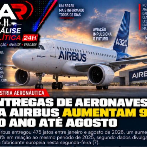 Airbus aumenta entregas em 9% e mantém meta de 870 aeronaves em 2026