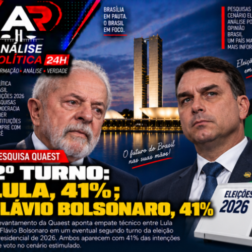 Quaest: Lula e Flávio Bolsonaro aparecem empatados com 41% no 2º turno