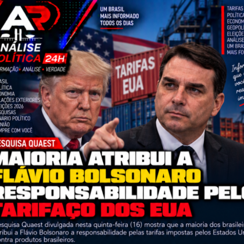 Quaest: 51% atribuem a Flávio Bolsonaro responsabilidade pelo tarifaço