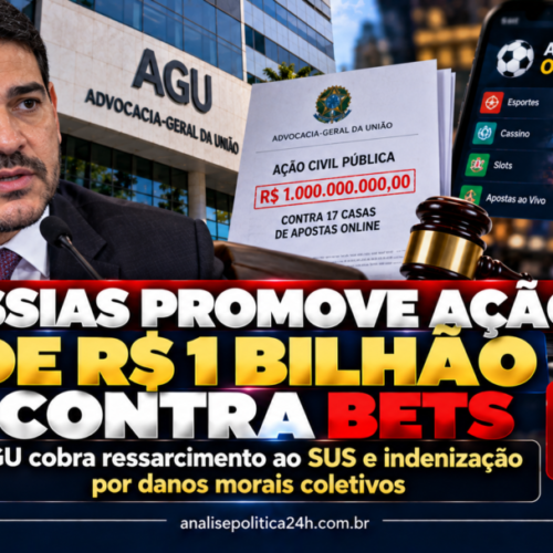 AGU processa 17 bets e cobra R$ 1 bilhão por danos ligados à ludopatia