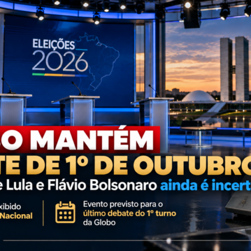 Debate da Globo em 1º de outubro será mantido mesmo sem Lula e Flávio Bolsonaro