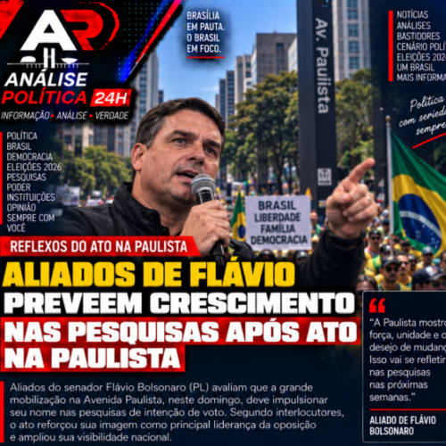 Ato na Paulista anima campanha de Flávio Bolsonaro e aliados apostam em crescimento