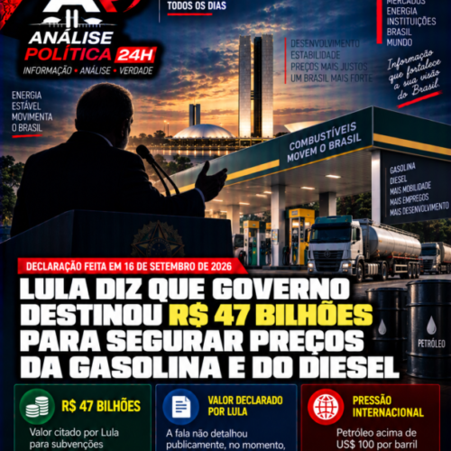 Lula diz que governo destinou R$ 47 bilhões para segurar preços da gasolina e do diesel