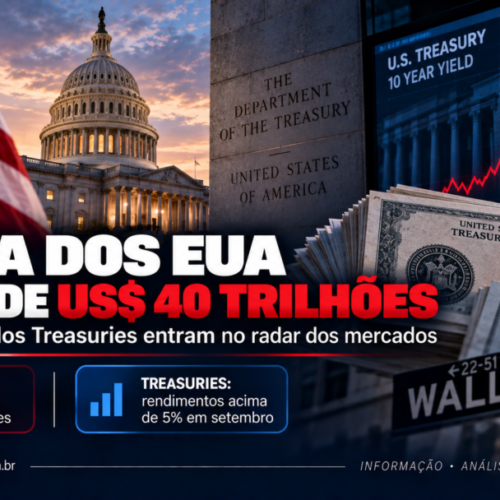 Dívida dos EUA passa de US$ 40 trilhões e aumenta atenção sobre déficit e juros dos Treasuries