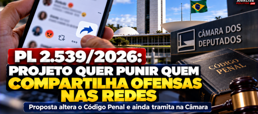 PL 2.539/2026: projeto quer punir quem compartilha ofensas nas redes