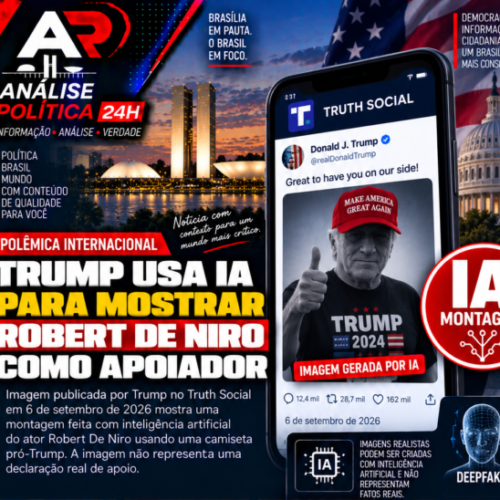 Trump publica imagem de IA com Robert De Niro apoiando o republicano