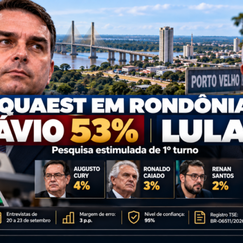 Pesquisa Quaest em Rondônia: Flávio Bolsonaro tem 53% e Lula aparece com 19%