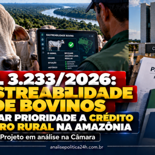 PL 3.233/2026: rastreabilidade de bovinos pode dar prioridade a crédito e seguro rural na Amazônia