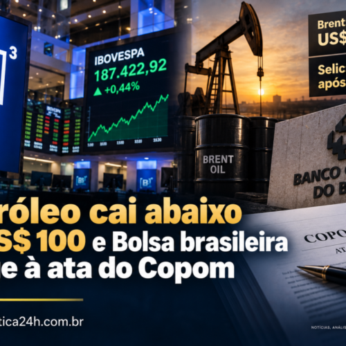 Petróleo cai abaixo de US$ 100 e Bolsa brasileira reage à ata do Copom